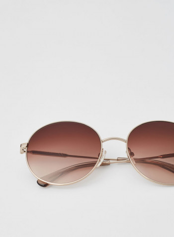 Women's Full Rim Metal Round Sunglasses - Lens Size: 58 mm