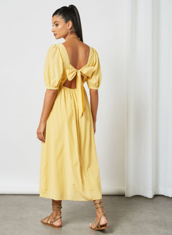 Belle Puff Sleeve Dress Yellow