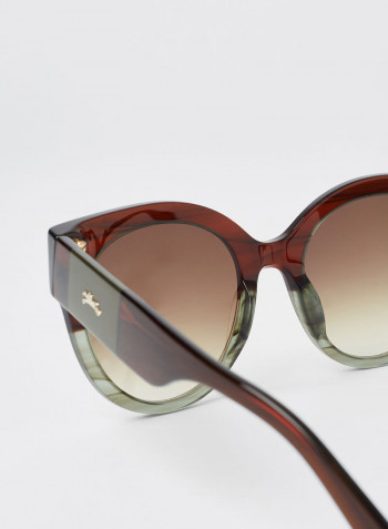 Women's Full Rim Acetate Round Sunglasses - Lens Size: 53 mm