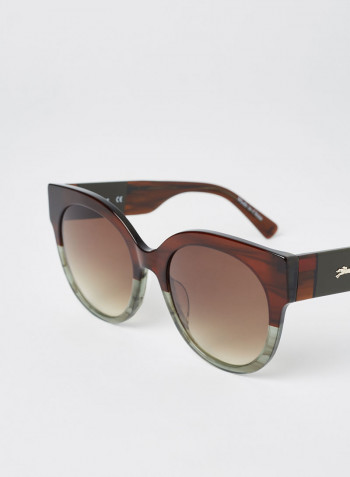 Women's Full Rim Acetate Round Sunglasses - Lens Size: 53 mm
