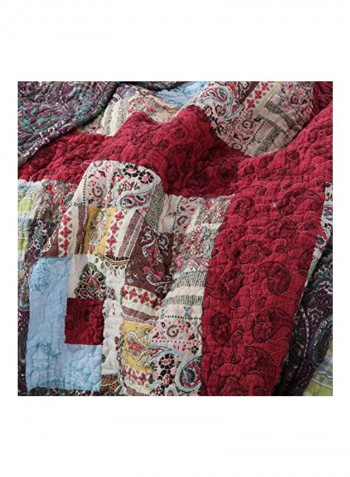 3-Piece Quilt Set Red/Green/Brown Twin