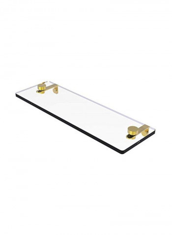 Vanity Beveled Edges Glass Shelf Clear/Gold 16inch
