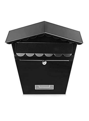 Wall Mount Lockable Mailbox Black 13.2x5.2x14.1inch