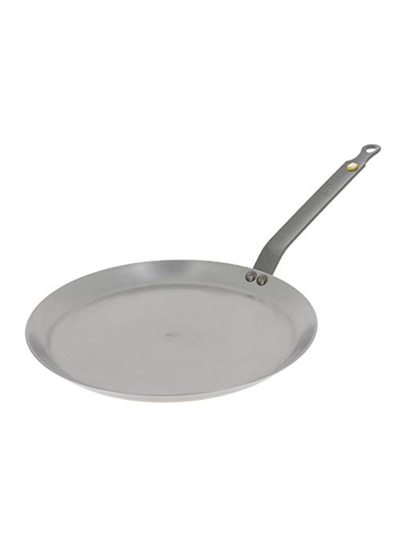Round Carbon Steel Tortilla Pan Silver 9.5inch