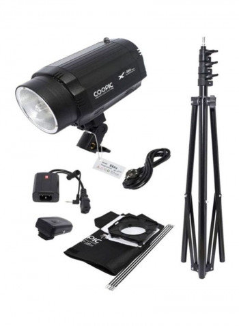 X-300 Photo Studio Strobe Flash Light Full Kit Black