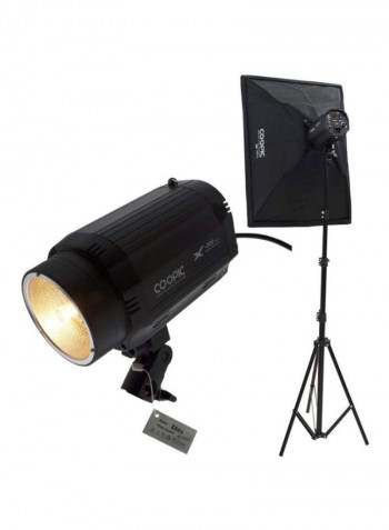X-300 Photo Studio Strobe Flash Light Full Kit Black