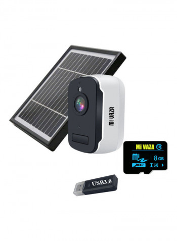 Solar Powered Security Camera White/Black