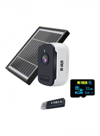 Solar Powered Security Camera White/Black