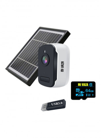 Solar Powered Security Camera White/Black