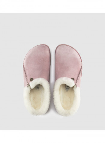 Comfortable Zermatt Premium Shearling Clogs Purple