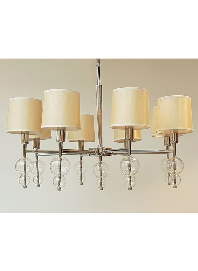 Solace LED Chandelier Beige/Clear/Silver 78x78x52cm