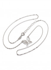 18 Karat White Gold Butterfly Design Necklace