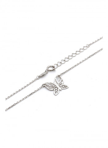 18 Karat White Gold Butterfly Design Necklace