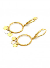 18k Gold Round Dangler Earring Set