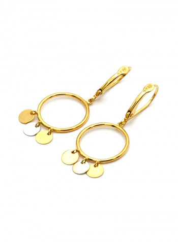 18k Gold Round Dangler Earring Set