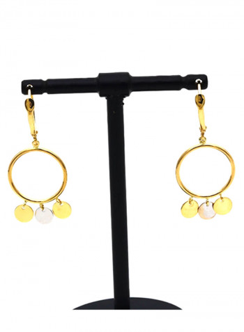 18k Gold Round Dangler Earring Set