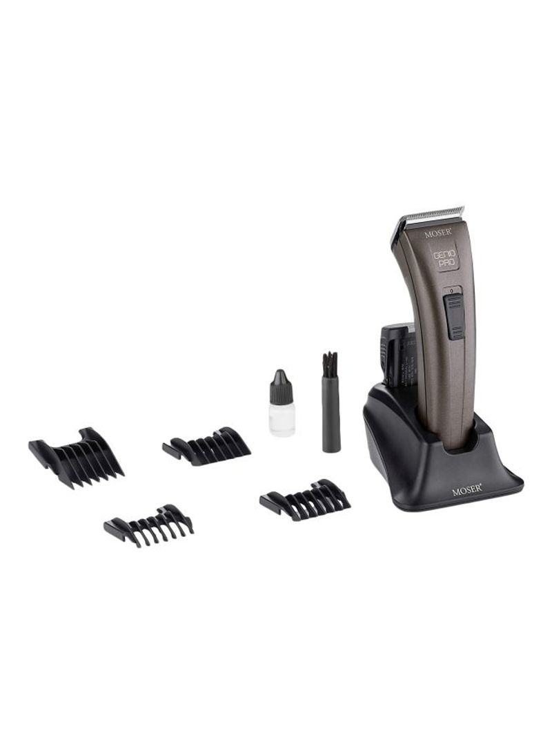Genio Pro Professional Hair Clipper With Interchangeable Battery Set Brown/Silver