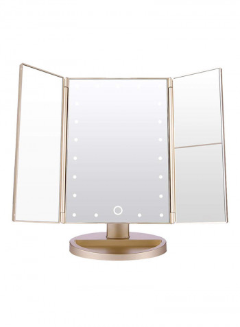 180 Degree Adjustable Countertop Cosmetic Mirror Gold