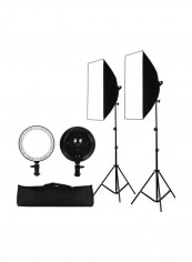 7-Piece Studio Photography Softbox LED Light Kit Black