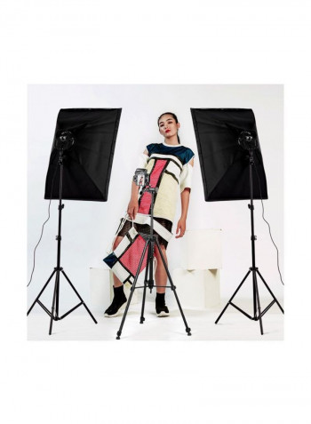 7-Piece Studio Photography Softbox LED Light Kit Black