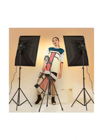 7-Piece Studio Photography Softbox LED Light Kit Black