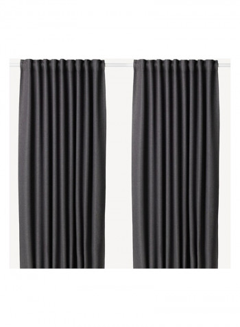 2-Piece Window Curtain Set Grey 145x300centimeter