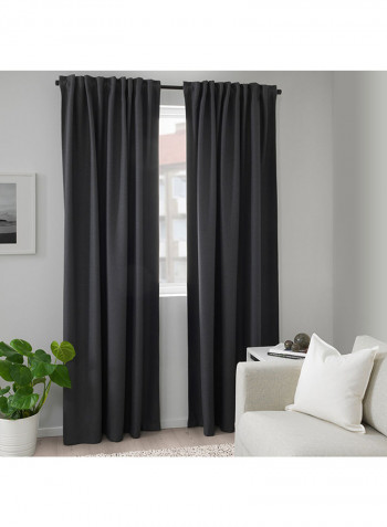 2-Piece Window Curtain Set Grey 145x300centimeter