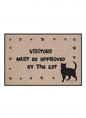 Visitors Must Be Approved By The Cat Doormat - Kitty Paws Welcome Rug