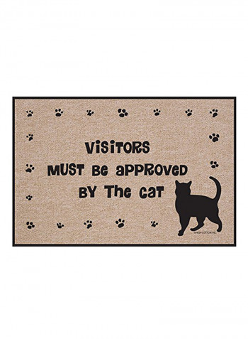 Visitors Must Be Approved By The Cat Doormat - Kitty Paws Welcome Rug
