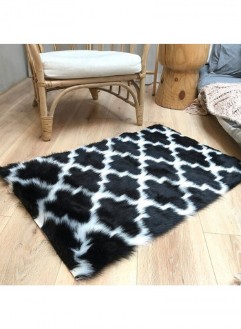 Modern Style Rectangle Cozy Carpet Black/White 90x120cm