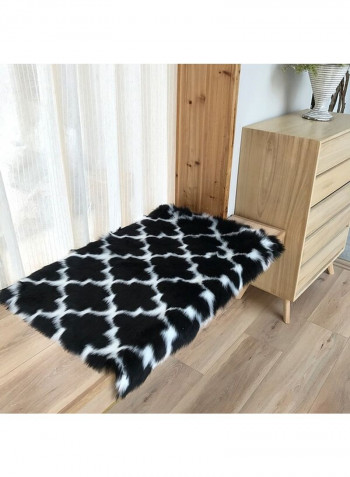 Modern Style Rectangle Cozy Carpet Black/White 90x120cm