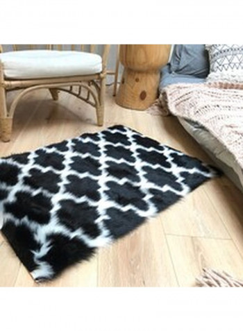 Modern Style Rectangle Cozy Carpet Black/White 90x120cm
