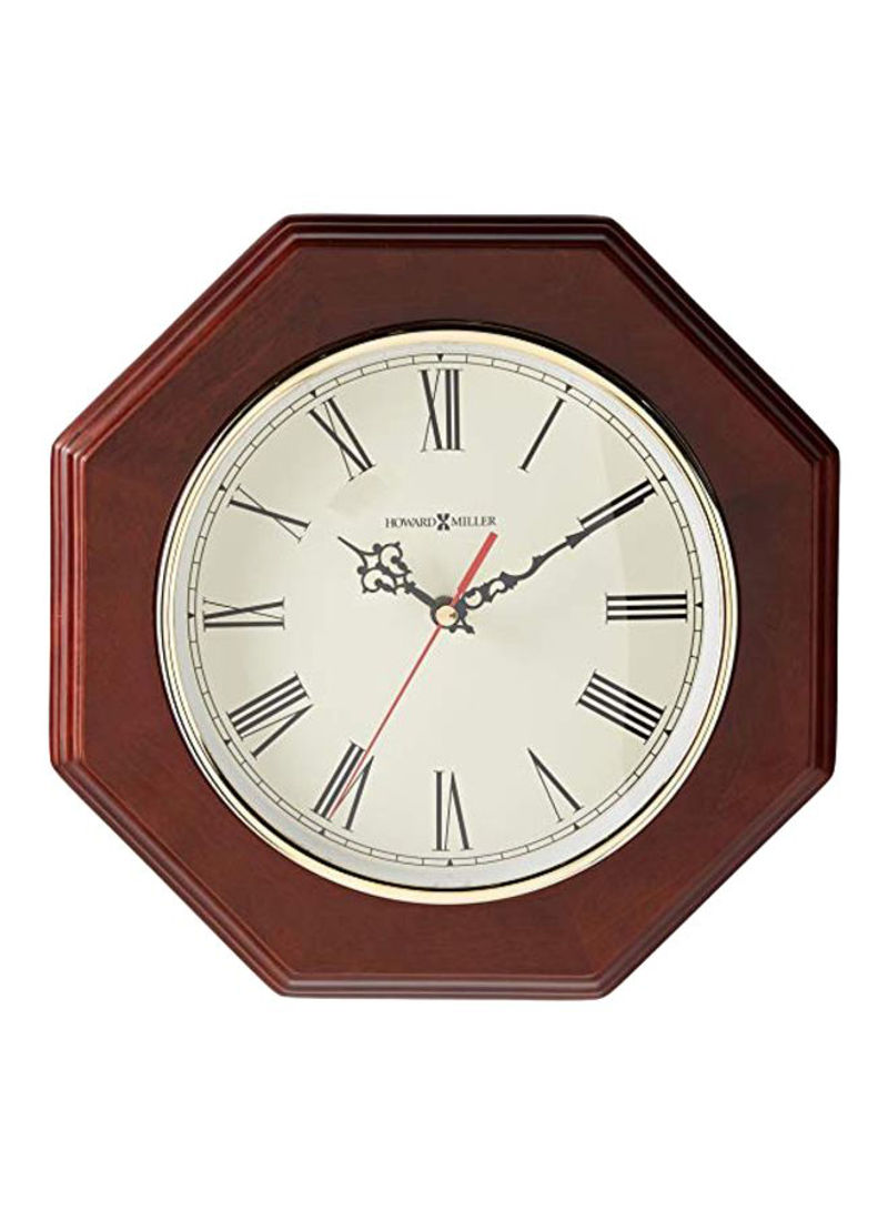 Ridgewood Wall Clock White/Brown 1.5x11.5x11.5inch