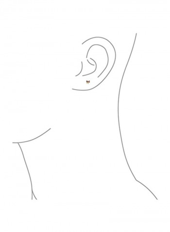 14 Karat Gold Cubic Zirconia Ribbon Bow Stud Earrings