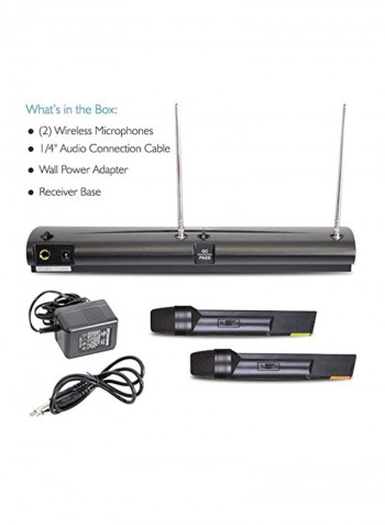 Dual Channel Wireless Microphone System Set PDWM2100 Black