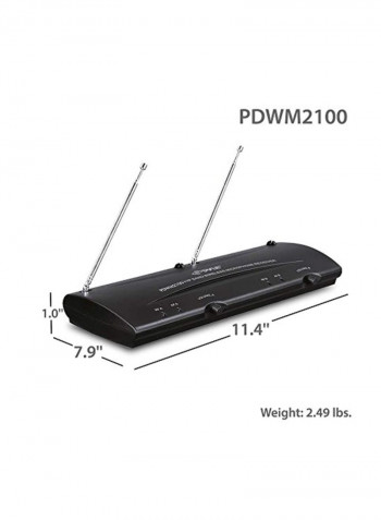 Dual Channel Wireless Microphone System Set PDWM2100 Black