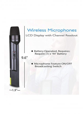 Dual Channel Wireless Microphone System Set PDWM2100 Black