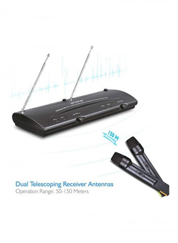 Dual Channel Wireless Microphone System Set PDWM2100 Black