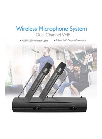Dual Channel Wireless Microphone System Set PDWM2100 Black