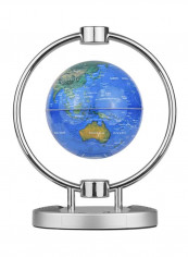 Magnetic Levitation Globe With Bluetooth Speaker Silver/Blue 6inch