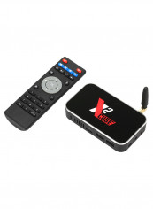 X2 CUBE Smart Android TV Set Top Box With Remote Control WT2005 Black