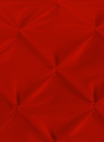 3-Piece Pinch Pleated Egyptian Cotton Duvet Cover Set Red Super King