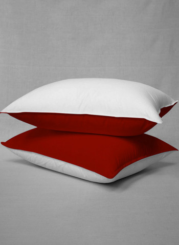 3-Piece Reversible Egyptian Cotton Duvet Cover Set Red/White Super King