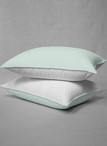 3-Piece Reversible Egyptian Cotton Duvet Cover Set Light Green Super King