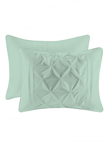 3-Piece Tufted Pattern Egyptian Cotton Duvet Cover Set Light Green Super King