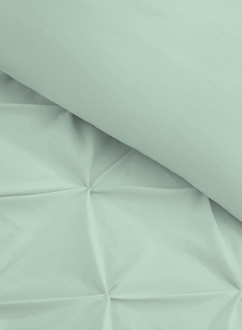 3-Piece Tufted Pattern Egyptian Cotton Duvet Cover Set Light Green Super King