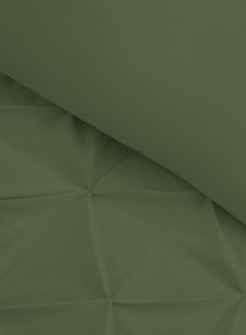 3-Piece Tufted Pattern Egyptian Cotton Duvet Cover Set Olive Green Single