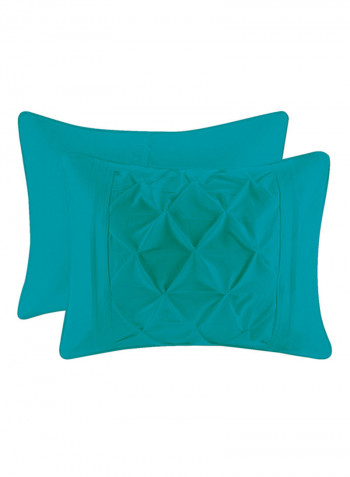 3-Piece Tufted Pattern Egyptian Cotton Duvet Cover Set Turquoise Single