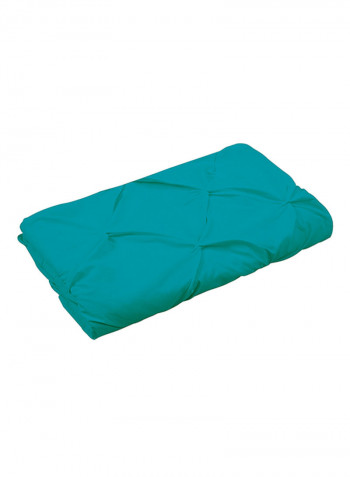 3-Piece Tufted Pattern Egyptian Cotton Duvet Cover Set Turquoise Single