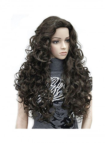 Long Wavy Synthetic Hair Wig Chestnut Brown 24inch